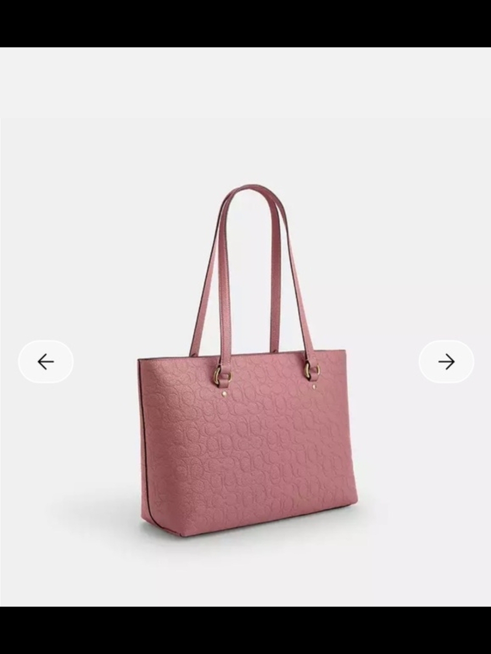 Coach Signature Tote Bag Signature Leather Gold/Peony - Picture 7 of 10